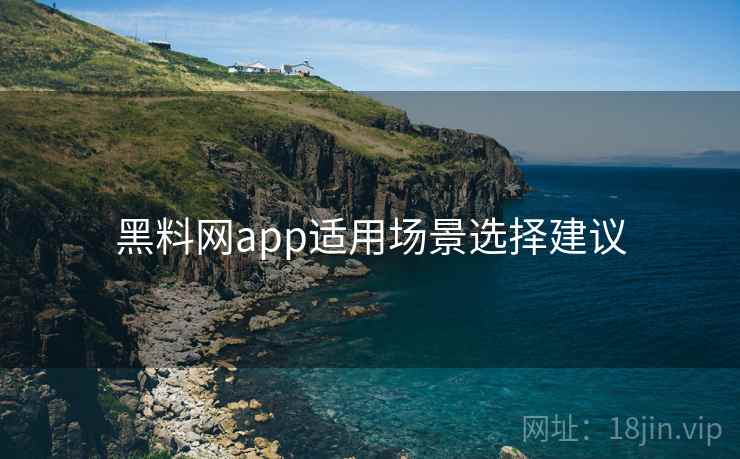 黑料网app适用场景选择建议