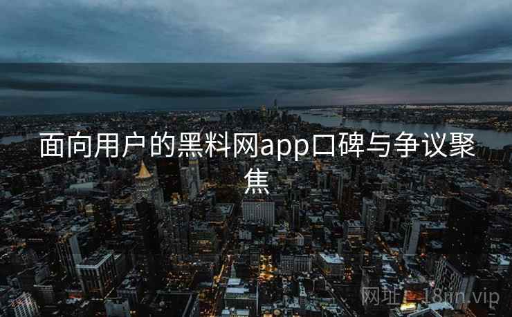 面向用户的黑料网app口碑与争议聚焦
