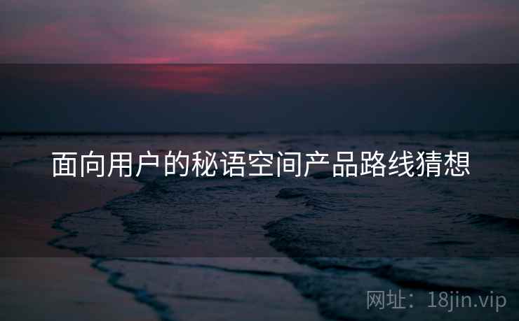 面向用户的秘语空间产品路线猜想